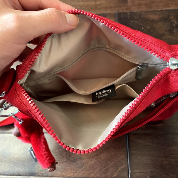 Kipling Sebastian Crossbody Bag in Signature Red Nylon OS - Picture 11 of 16